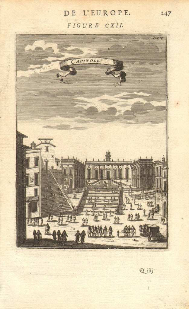 ROME. Decorative view Capitoline Hill. 'Capitole'. Carriage. MALLET 1683 print